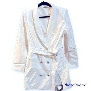 Blithe LA DIOSA Blazer Dress Fashion Nova Belted Rhinestone Jacket